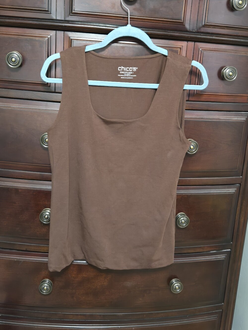 Chico's Chocolate Brown Scoop Neck Tank